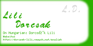 lili dorcsak business card